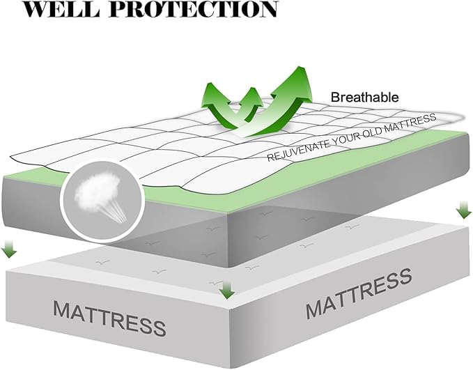 EASELAND Twin Size Mattress Pad Pillow Top Mattress Cover Quilted Fitted - Image 3