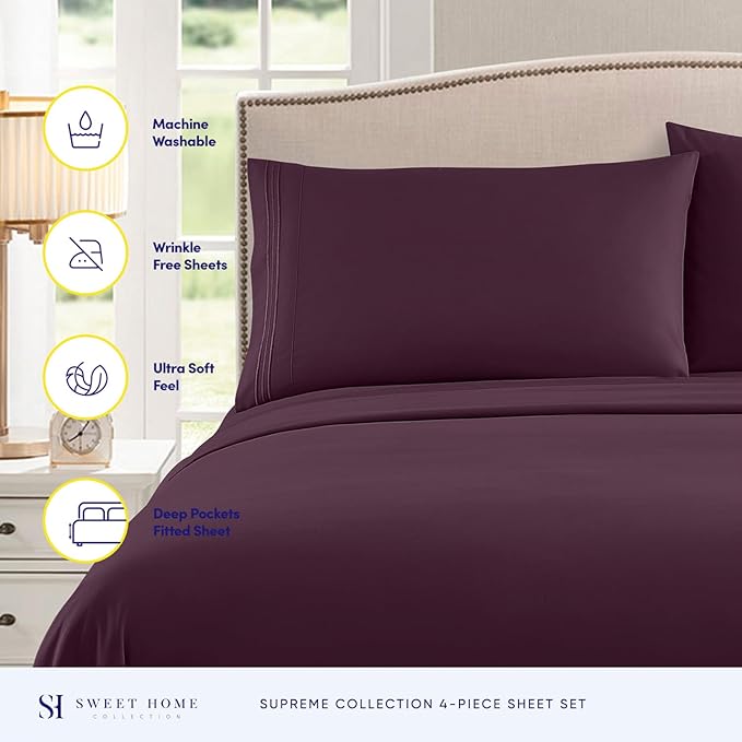 Twin Sheets - Breathable Luxury Sheets - 1800 Supreme Collection Extra Soft - Image 2