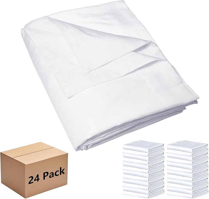 Bulk Full Flat Sheets Only, Color-Coded Hem Threads, Wrinkle-Free Shrinkage by Culve