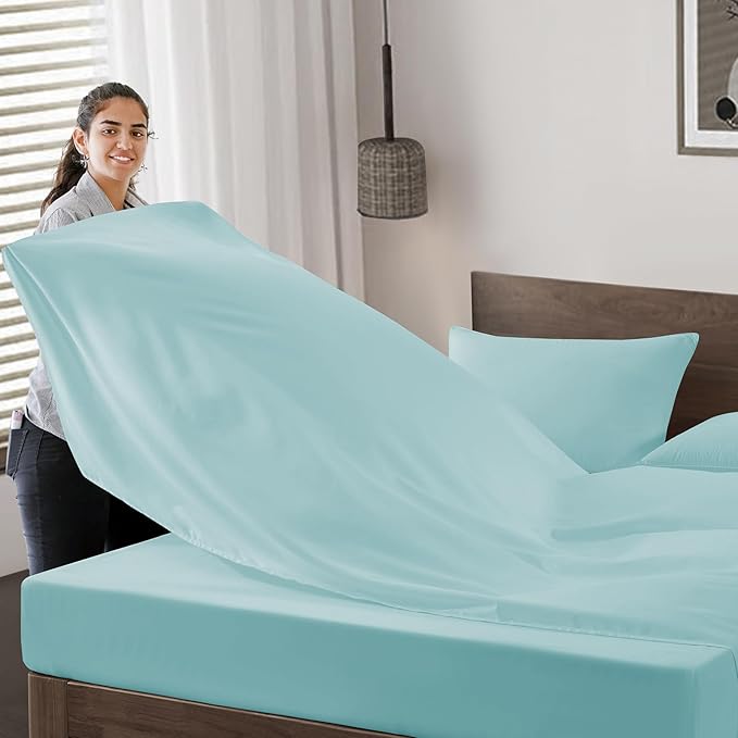 Maple&Stone Full Flat Sheet 6 Pack, Premium Soft & Breathable, Brushed - Image 3