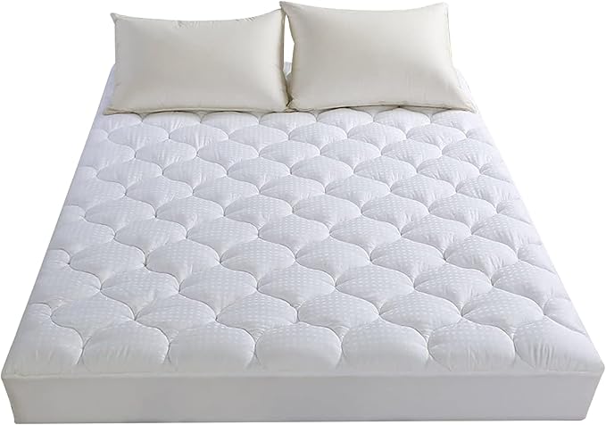 LEISURE TOWN Cotton King Mattress Pad Fitted Quilted Mattress Cover Pillow Top - Image 8