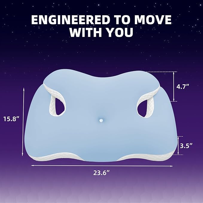 Cervical Neck Pillow for Sleeping,Ergonomic Memory Foam Pillows for Neck and Shoulder Pain Relief,Adjustable Contour Neck Support Bed Pillow for Side Back Sleepers-Women Men Gift(Baby Blue)