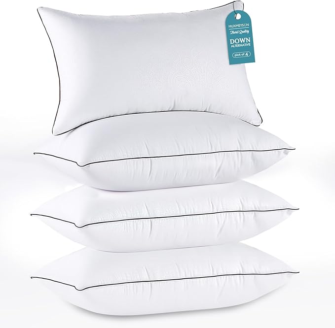 HUXMEYSON Pillows Standard Size Set of 4, Bed Pillows Set of 4, Down by HUXMEYSON