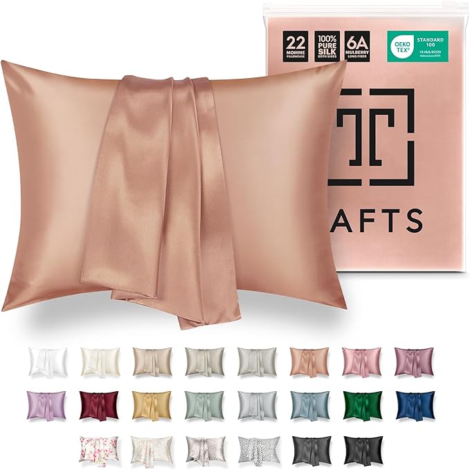 Tafts Silk Pillow Cases - 22mm 100% Pure Mulberry 6A Silk Pillowcase by Tafts