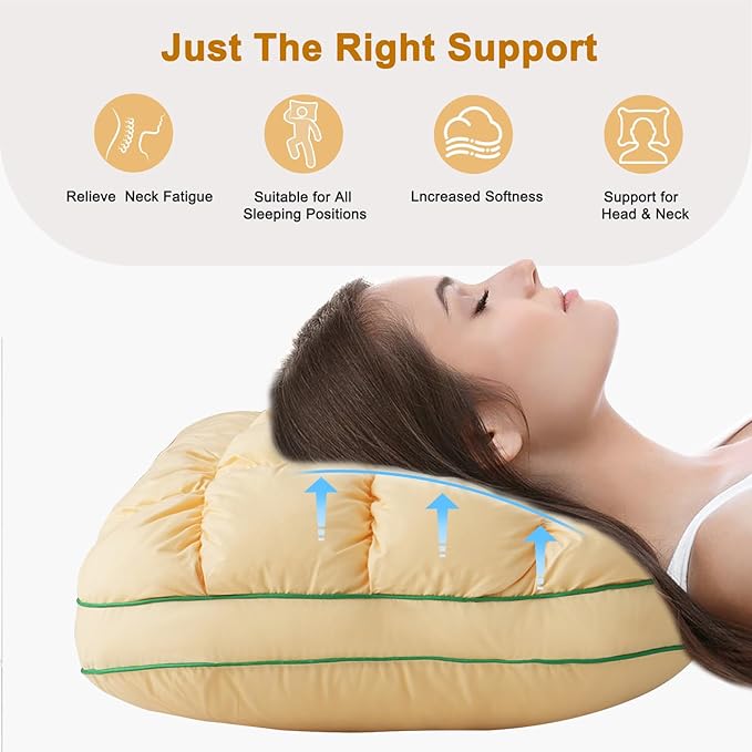 YOUR MOON Fluffy Support Bed Pillow King Size, Super Soft Premium Down - Image 7