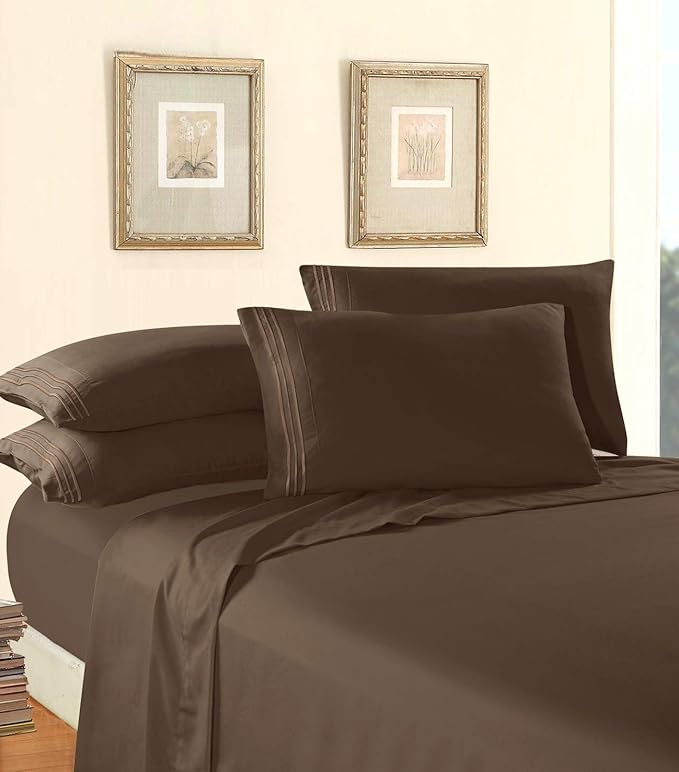Elegant Comfort 4-Piece Bed Sheet Set Luxury 1500 Premier Hotel Quality Wrinkle - Image 3