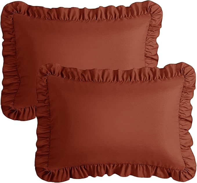 KKJIAF Ruffle Pillow Cases Queen Size Set of 2, Ruffled Pillow Covers - Image 7