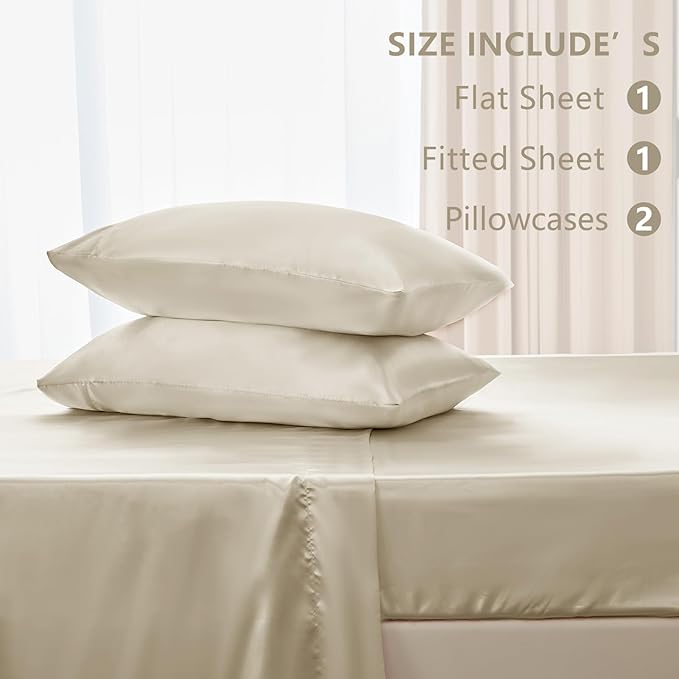 CozyLux Satin Sheets King Size Sheet Set - Image 6