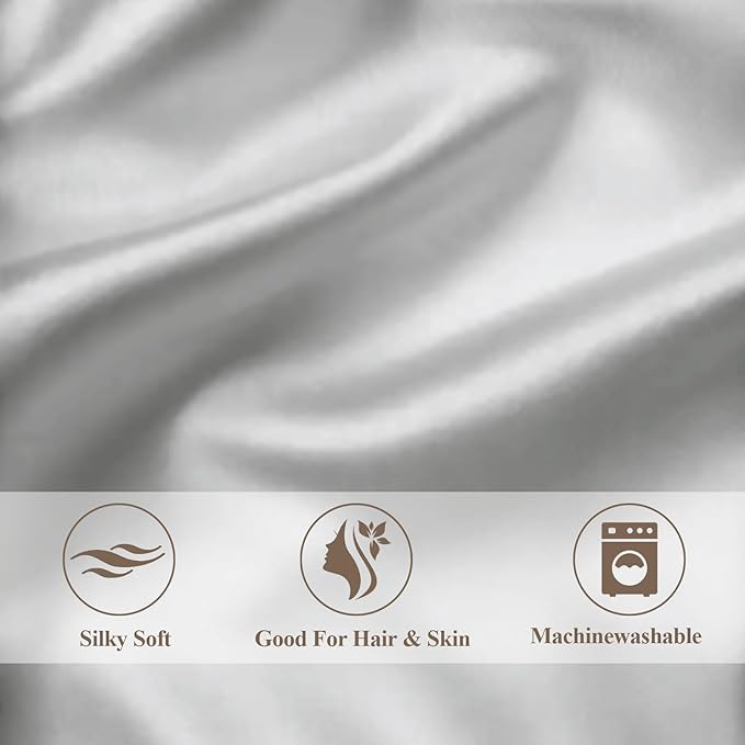 Queen Satin Pillowcase for Hair 2pc, Similar to Silk Pillow Cases, Easier Care - Image 5