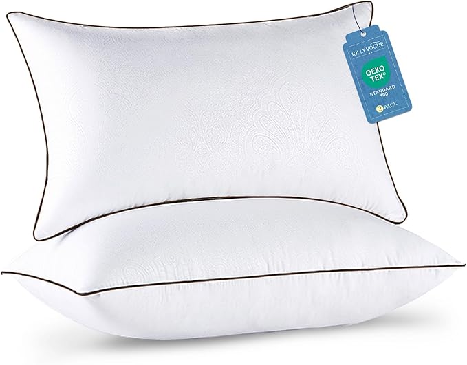 JOLLYVOGUE Standard Pillows Set of 2, Cooling and Supportive Pillows Full Size by JOLLYVOGUE