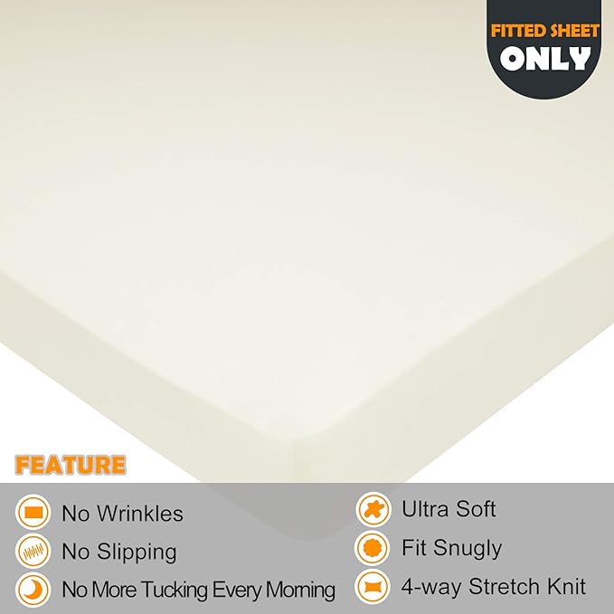 Soft Stretch Queen Size Fitted Sheet Only - Image 2