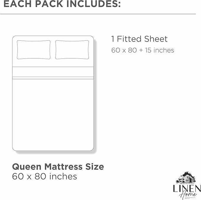 100% Cotton Percale Queen Fitted Sheet, Pastel Turk, 1 Deep Pocket Fitted Sheet - Image 6