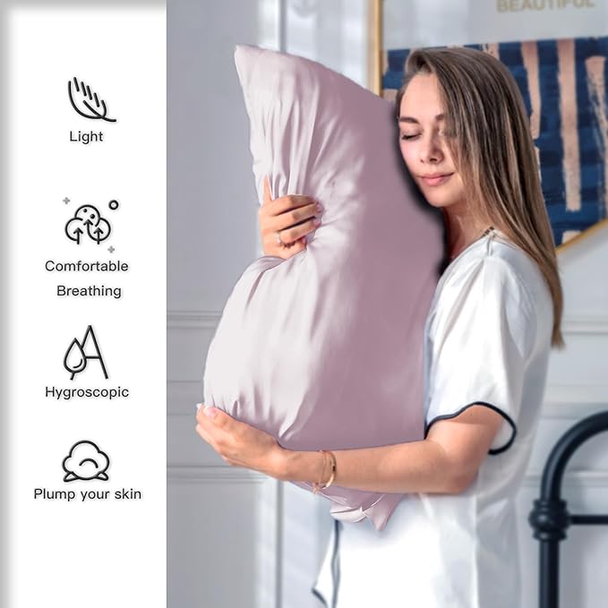 Mulberry Silk Pillowcase for Hair and Skin Standard Size 20"X 26" Pillow Case - Image 3