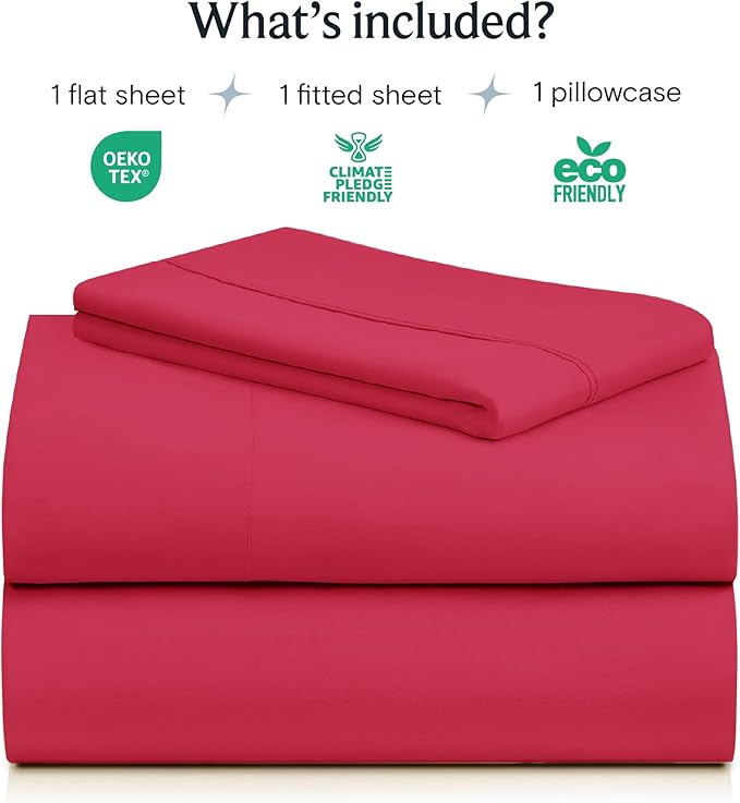 LuxClub 3 PC Twin Sheet Set, Deep Pockets Wrinkle Free Cooling Bed Sheets Hotel - Image 2