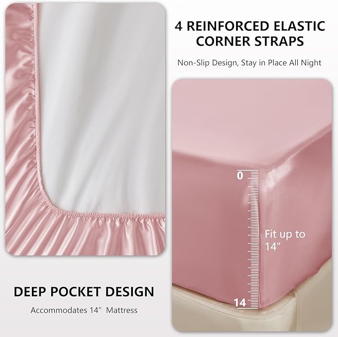 CozyLux Satin Sheets King Size Sheet Set - Image 4
