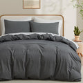 LOVQUE 100% Washed Cotton Duvet Cover King Size, 104x90 Inches by LOVQUE