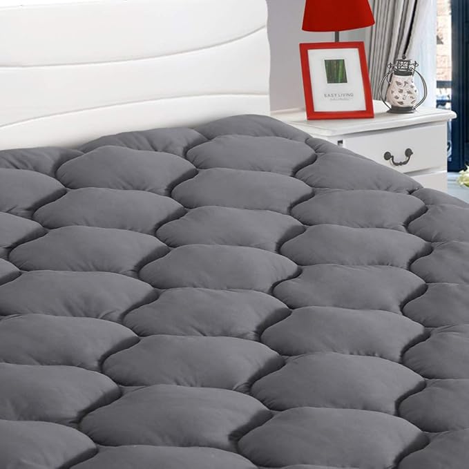 LEISURE TOWN Cotton Twin Mattress Pad Fitted Quilted Mattress Cover Pillow Top by LEISURETOWN