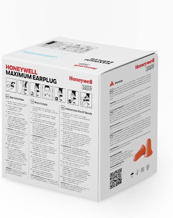 Honeywell Howard Leight by Maximum Corded Disposable Foam Earplugs, 100 Pairs - Image 6