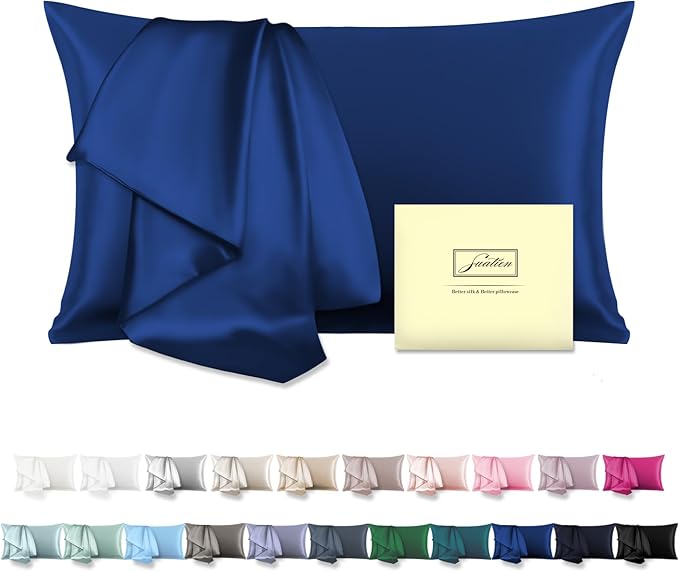 Mulberry Silk Pillowcase for Hair and Skin Standard Size 20"X 26" Pillow Case by Suatien