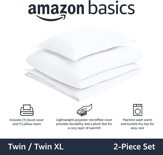 Amazon Basics Lightweight 2-Piece Microfiber Duvet Cover Set - Image 2