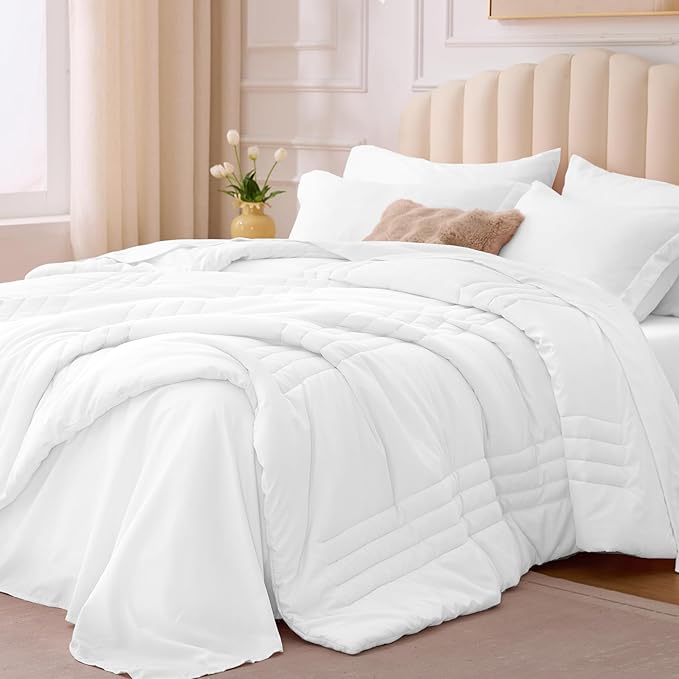 Queen Comforter Set White by Velorose