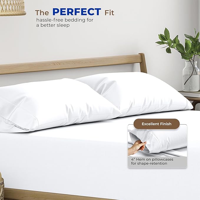 Thread Spread 100% Egyptian Cotton King Size Pillow Cases Set of 2 - Image 4
