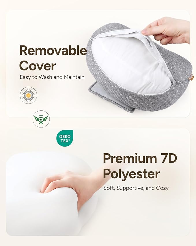 Pregnancy Wedge Pillow for Sleeping, Adjustable Maternity Pillow for Side - Image 4