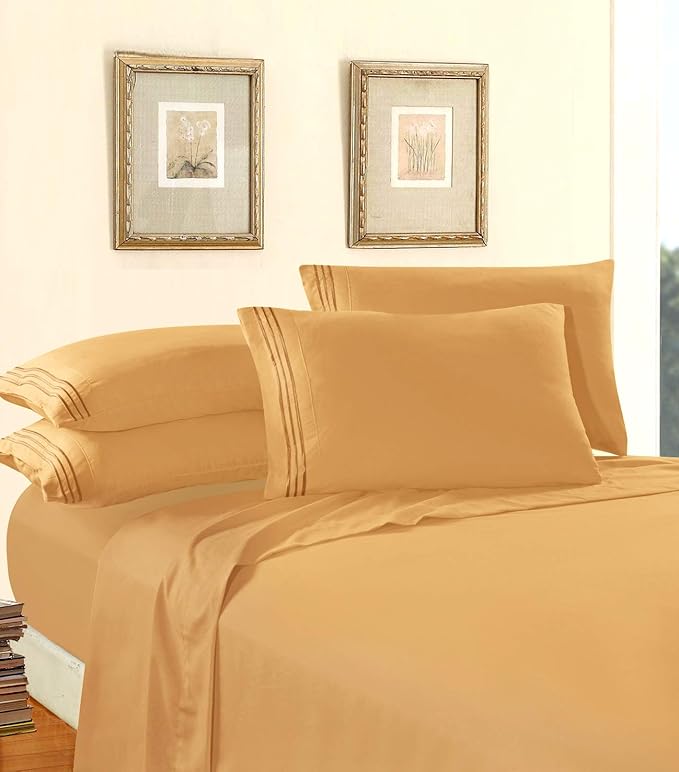 Elegant Comfort Luxury 1500 Premium Hotel Quality Microfiber 5-Piece Sheet Set - Image 3