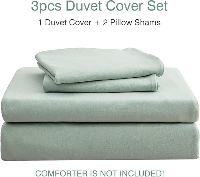 PURE ERA Jersey Knit Duvet Cover Set 100% T-Shirt Cotton Super Soft Comfy 3pc - Image 7