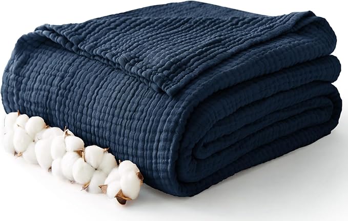 100% Cotton Muslin Blanket King 108" x 90", 6 Layers Breathable and Lightweight by Kozyhvn