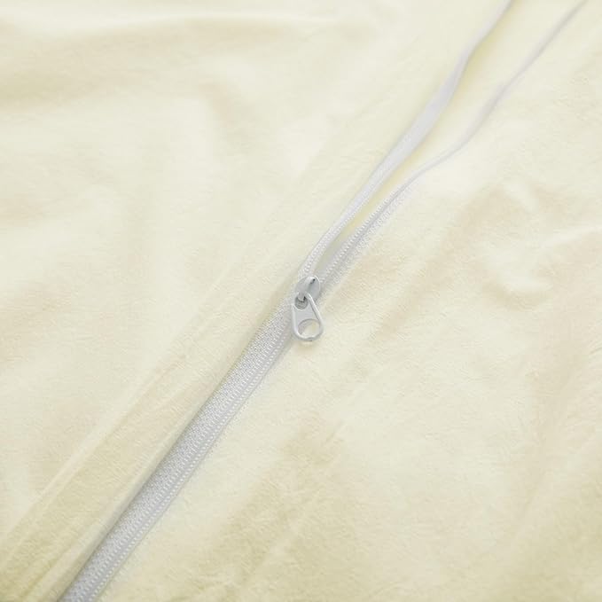 Cream White Cotton Duvet Cover Full Size, Linen-Like Natural Bedding Set - Image 5