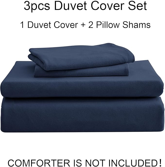 PURE ERA Jersey Knit Duvet Cover Set 100% T-Shirt Cotton Super Soft Comfy 3pc - Image 6