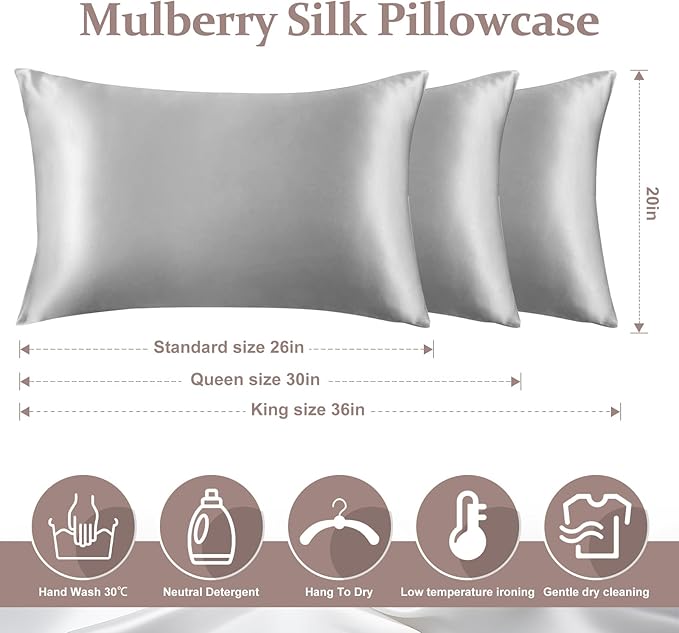 2 Pack 100% Pure Silk Pillowcase - Image 6