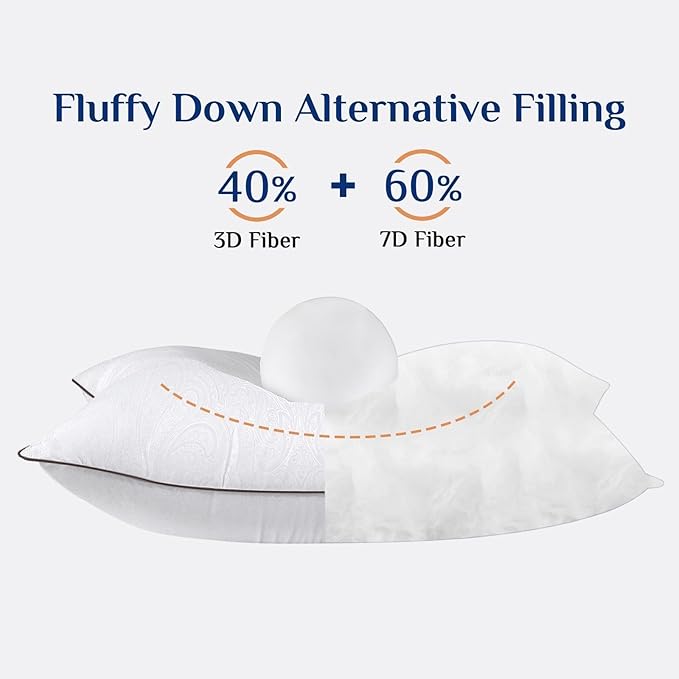 JOLLYVOGUE Standard Pillows Set of 2, Cooling and Supportive Pillows Full Size - Image 4