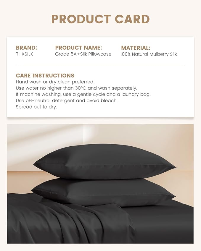 THXSILK Set of 2 Pure Mulberry Silk Pillowcases - Image 8
