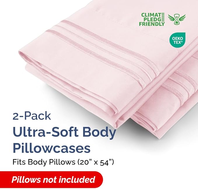 Body Pillowcases Set of 2-20x54 Long Body Pillow Case - Image 2
