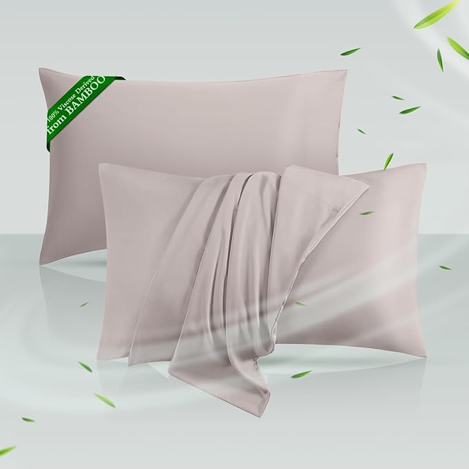 Cooling Pillowcases Standard Size Set of 2, Viscose Derived from Bamboo by HOTSLEEPERSHEETS