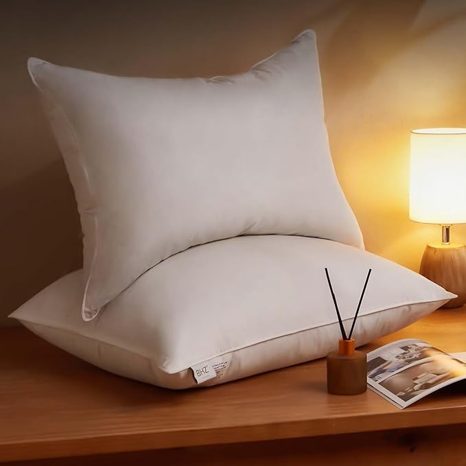BHZ King Pillow Feather Down Hotel My King Pillow Bed Goose Pillows Alternative - Image 5