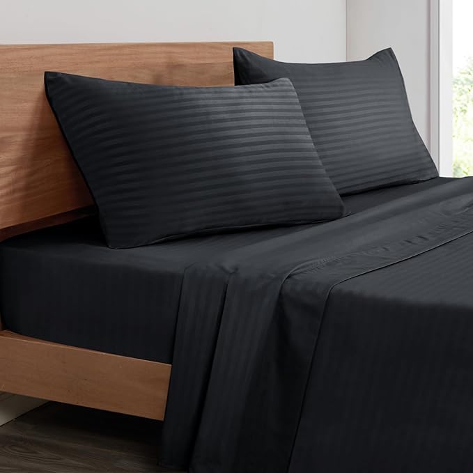 Mejoroom Striped Full Size Sheets – Extra Soft Full Size Bed Sheets by Mejoroom