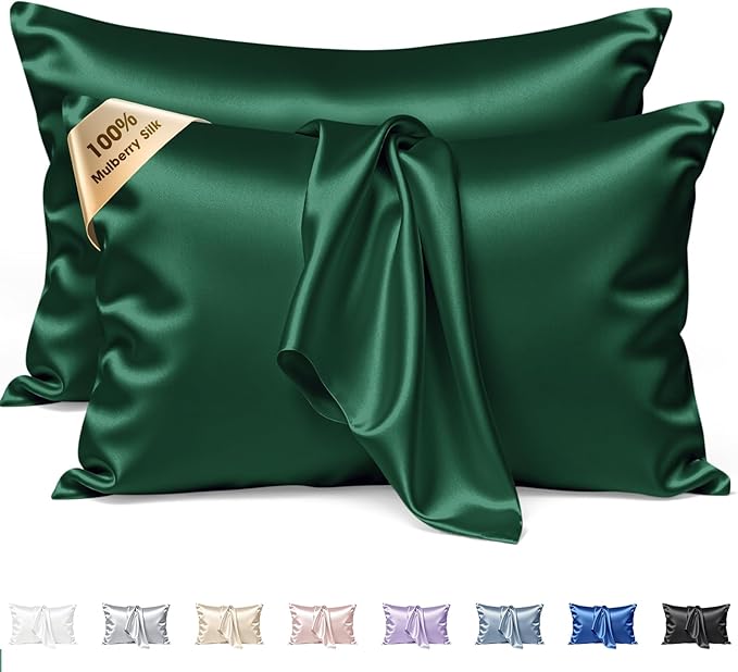 Silk Pillow Cases 2 Pack Standard Size Mulberry Silk Pillowcase Set of 2 by BRINGYOUTHEBEST