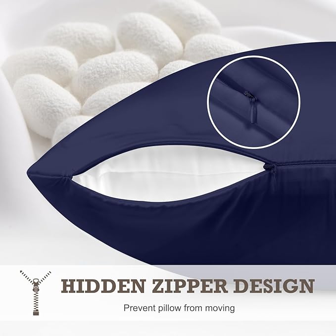 100% Mulberry Silk Pillowcase 2 Pack, Queen Size Silk Pillow Cases - Image 5