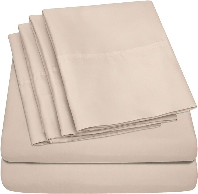Queen Sheets Beige by SweetHomeCollection