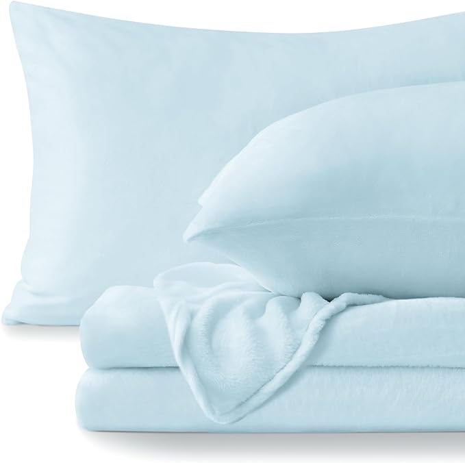 BEDELITE Flannel Sheets Queen Size Blue by BEDELITE