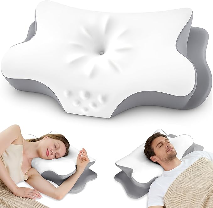 Cervical Neck Pillow for Pain Relief – Ergonomic Memory Foam Pillow for Side by VJASD