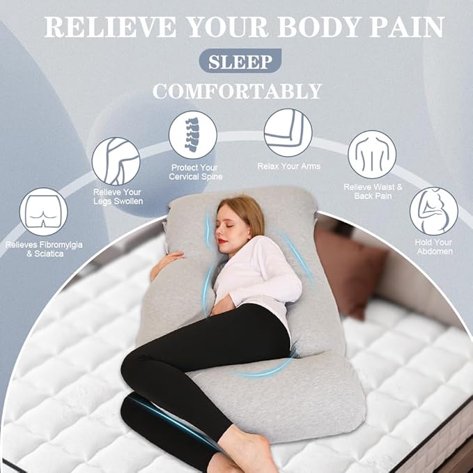 Chilling Home Pregnancy Pillow, J Shape Pregnancy Pillows - Image 2