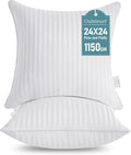 Oubonun 24 x 24 Throw Pillow Inserts, Firm and Fluffy Decorative Square Pillows by Oubonun