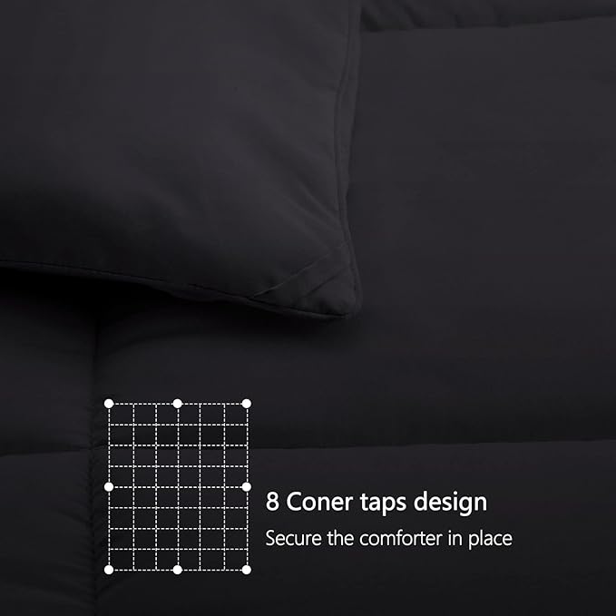 TEXARTIST Premium 2100 Series Queen Comforter All Season Breathable Black - Image 6
