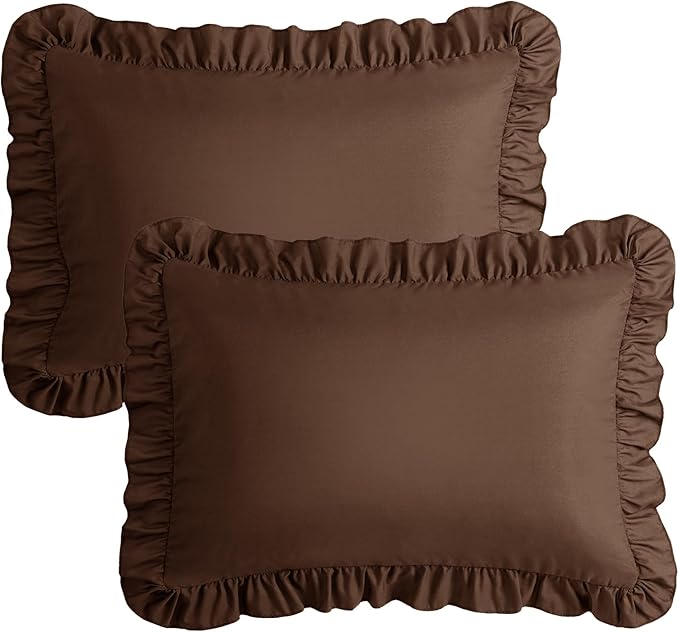 KKJIAF Ruffle Pillow Cases Queen Size Set of 2, Ruffled Pillow Covers - Image 7