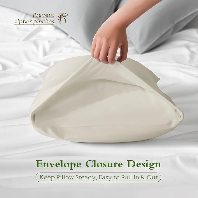 Cooling Pillowcases Standard Size Set of 2, Viscose Derived from Bamboo - Image 6