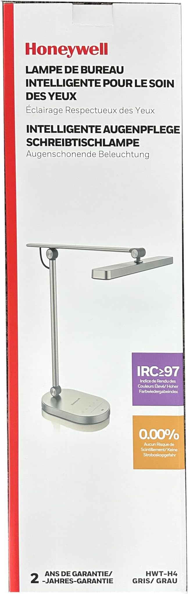 Honeywell Desk Lamp for Home Office, H4 Sunturalux™ Eye-Caring LED Desk Light, 700LM Dimmable Desk Lamp with Timer, Adjustable Desk Reading Light, Touch Auto Dimming Table Lamp for Study, Bedroom-DeskoryOffice